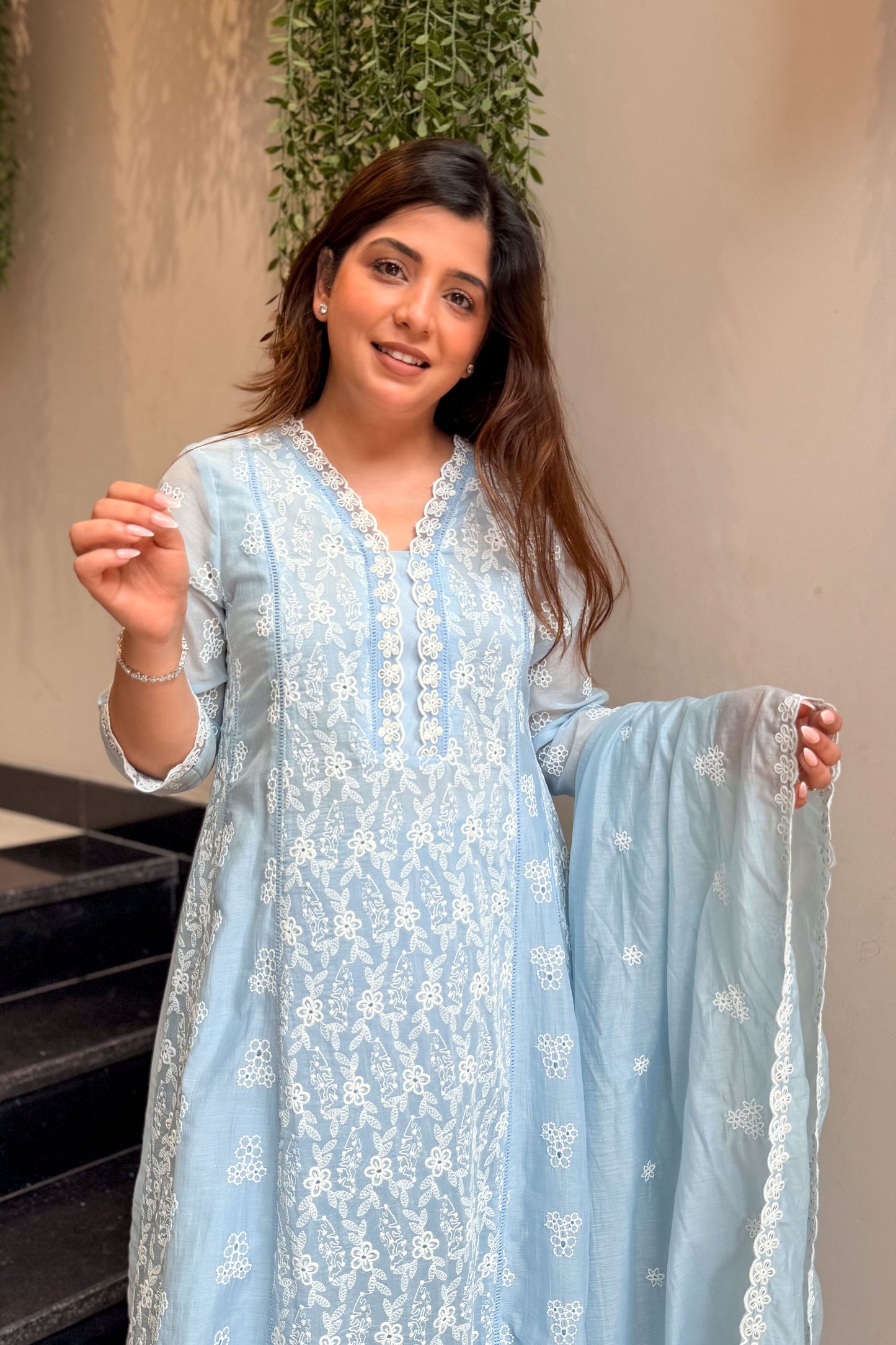 Nivya Floral Thread Work Suit Set