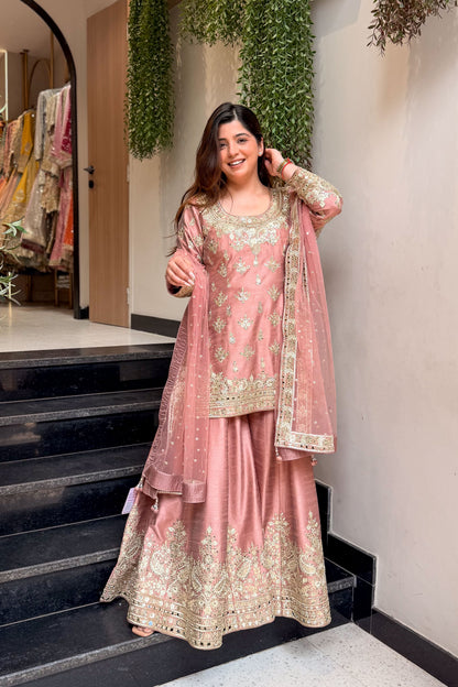 Zarisha Hand Embroidered Garara Set