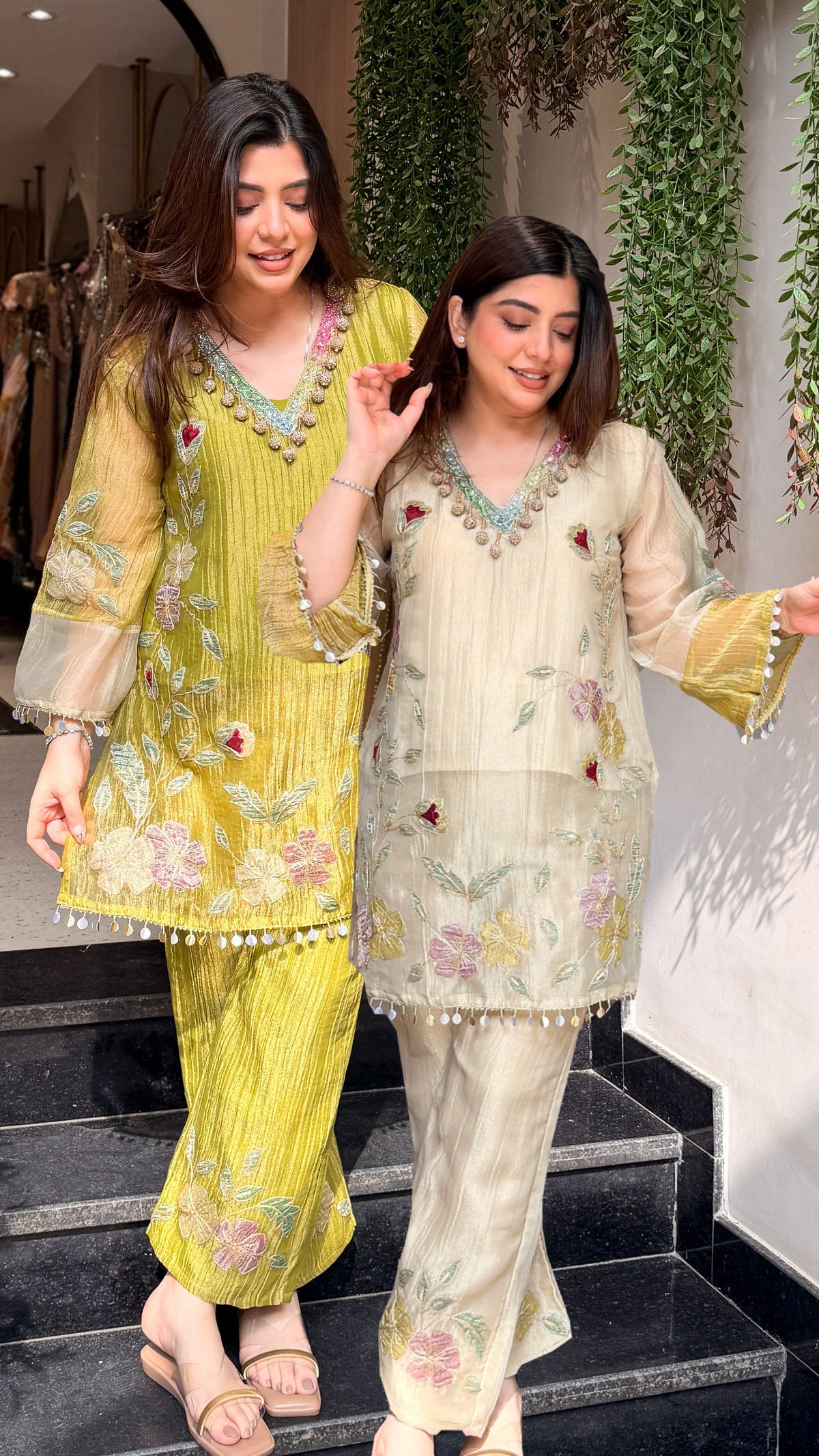 Sanmati Embroidered Tissue Co ord Set