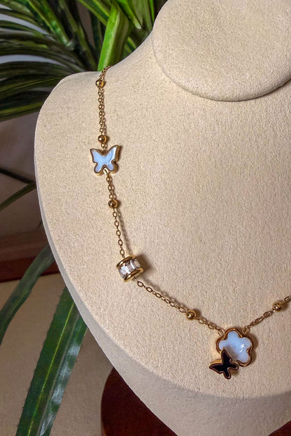 Butterfly Clover Charm Necklace
