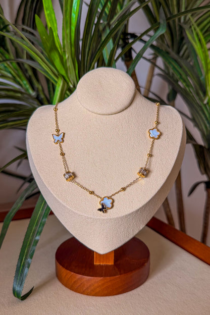 Butterfly Clover Charm Necklace