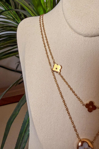 Golden Clover Layered Necklace