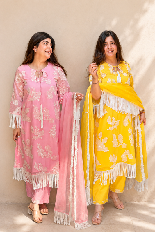 Hiba Floral Tassel Embroidered Suit Set