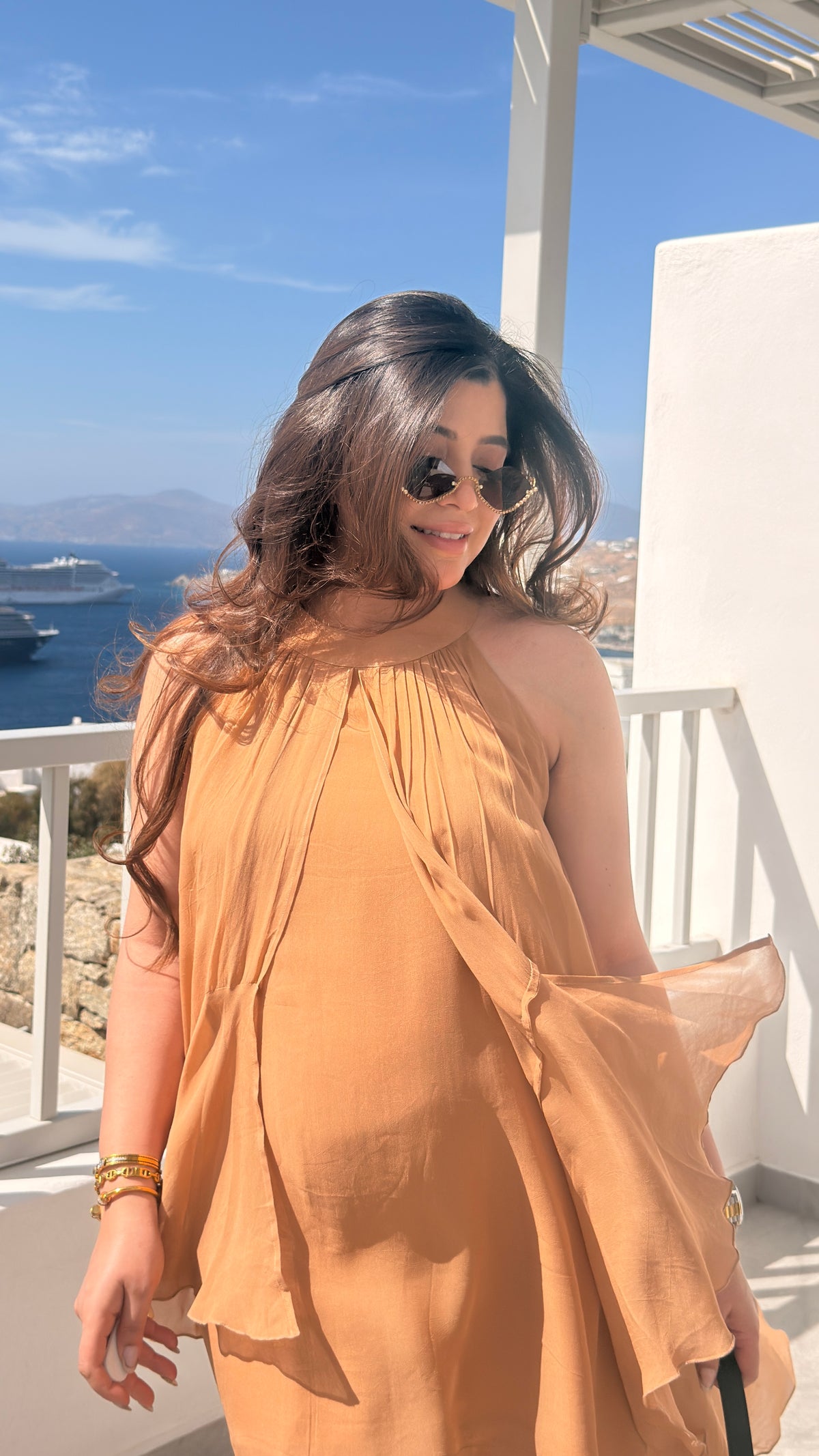 Luna Gold Cat-Eye Sunglasses