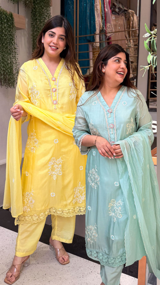 Amaira Floral Embroidered Suit Set