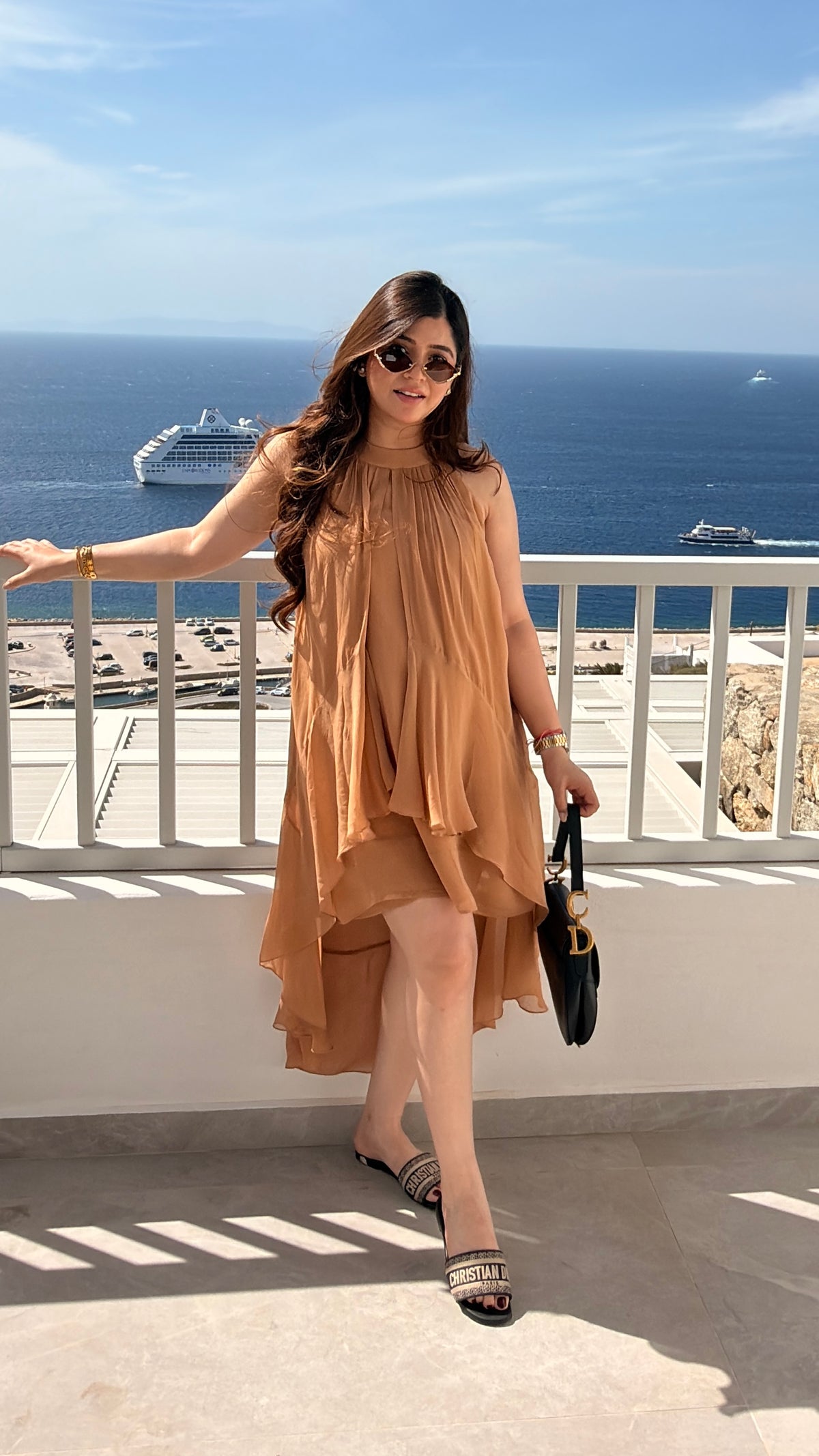 Nammos Layered High Low Dress