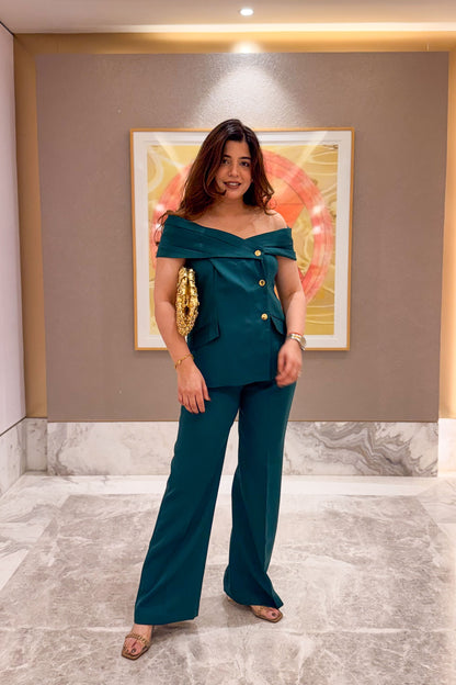 Phil Button Embellished Off Shoulder Co ord