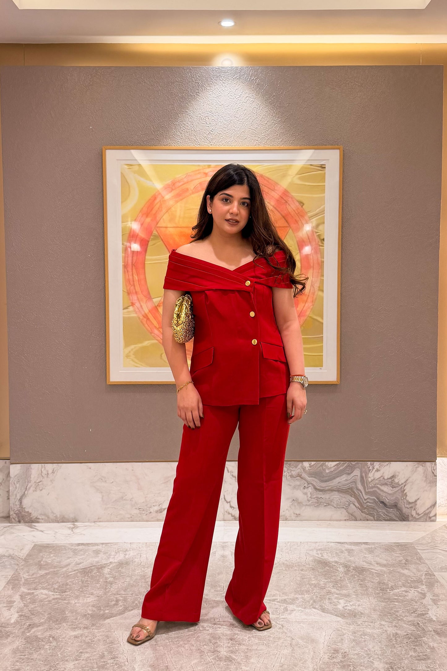 Phil Button Embellished Off Shoulder Co ord