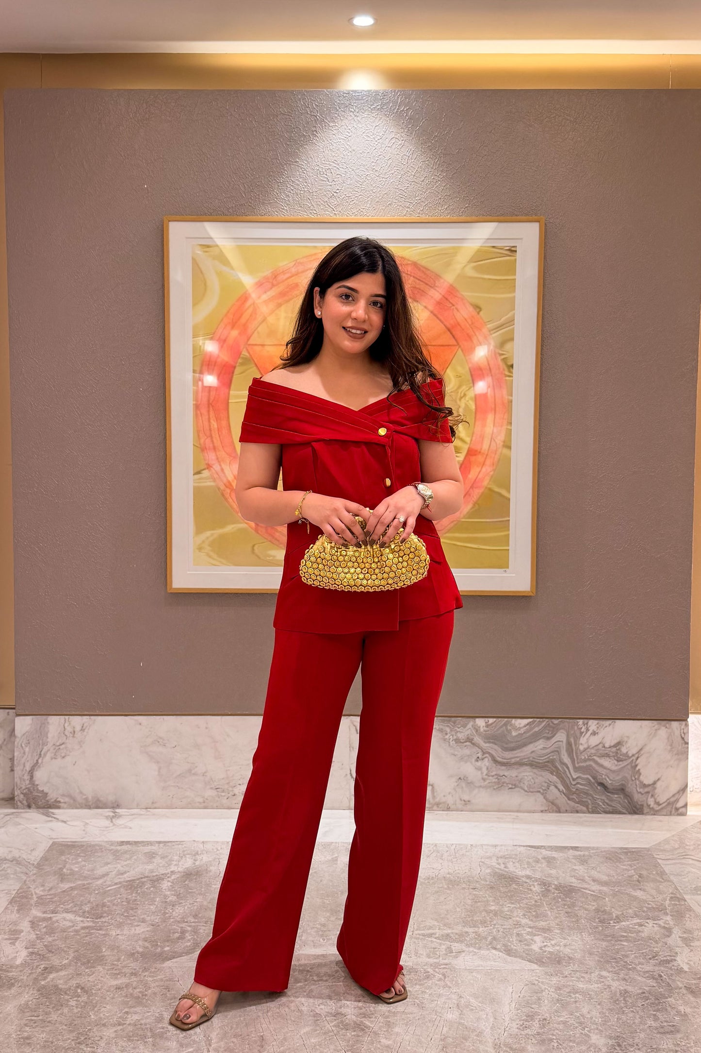 Phil Button Embellished Off Shoulder Co ord