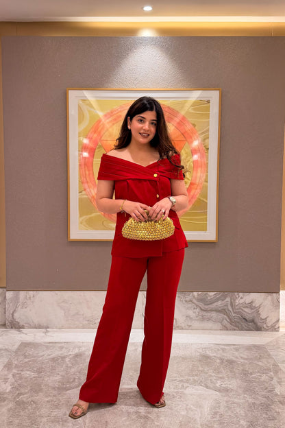 Phil Button Embellished Off Shoulder Co ord