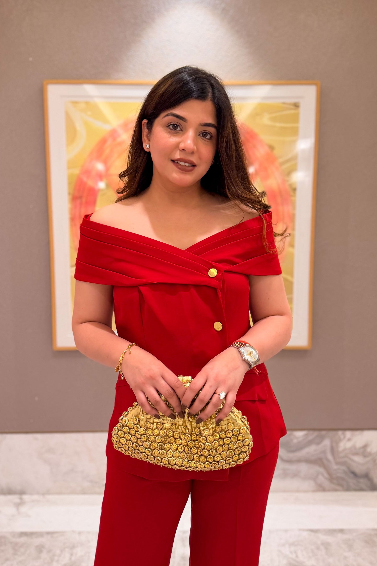 Phil Button Embellished Off Shoulder Co ord