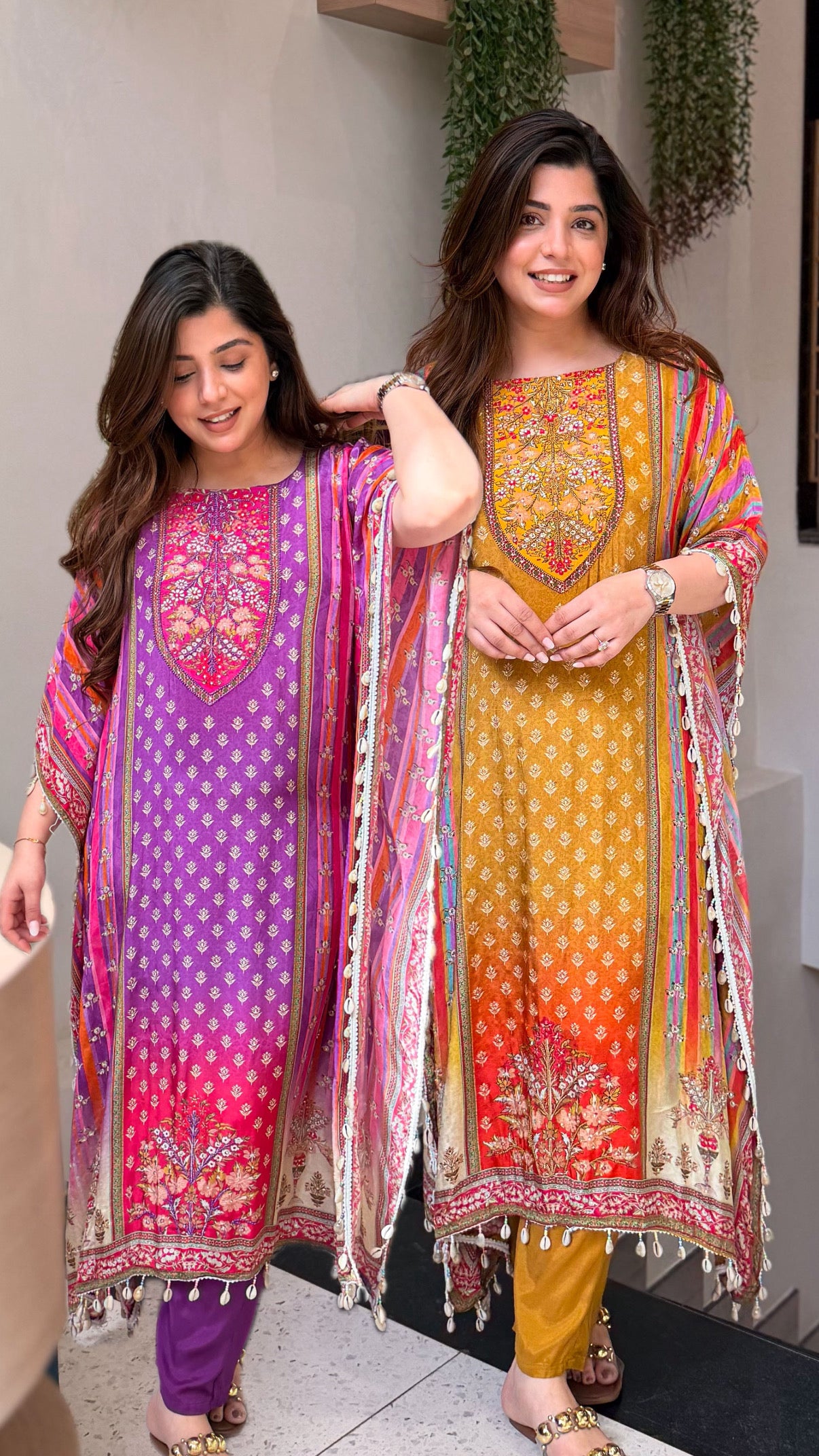 Maurya Printed and Beads Work Kaftan Set