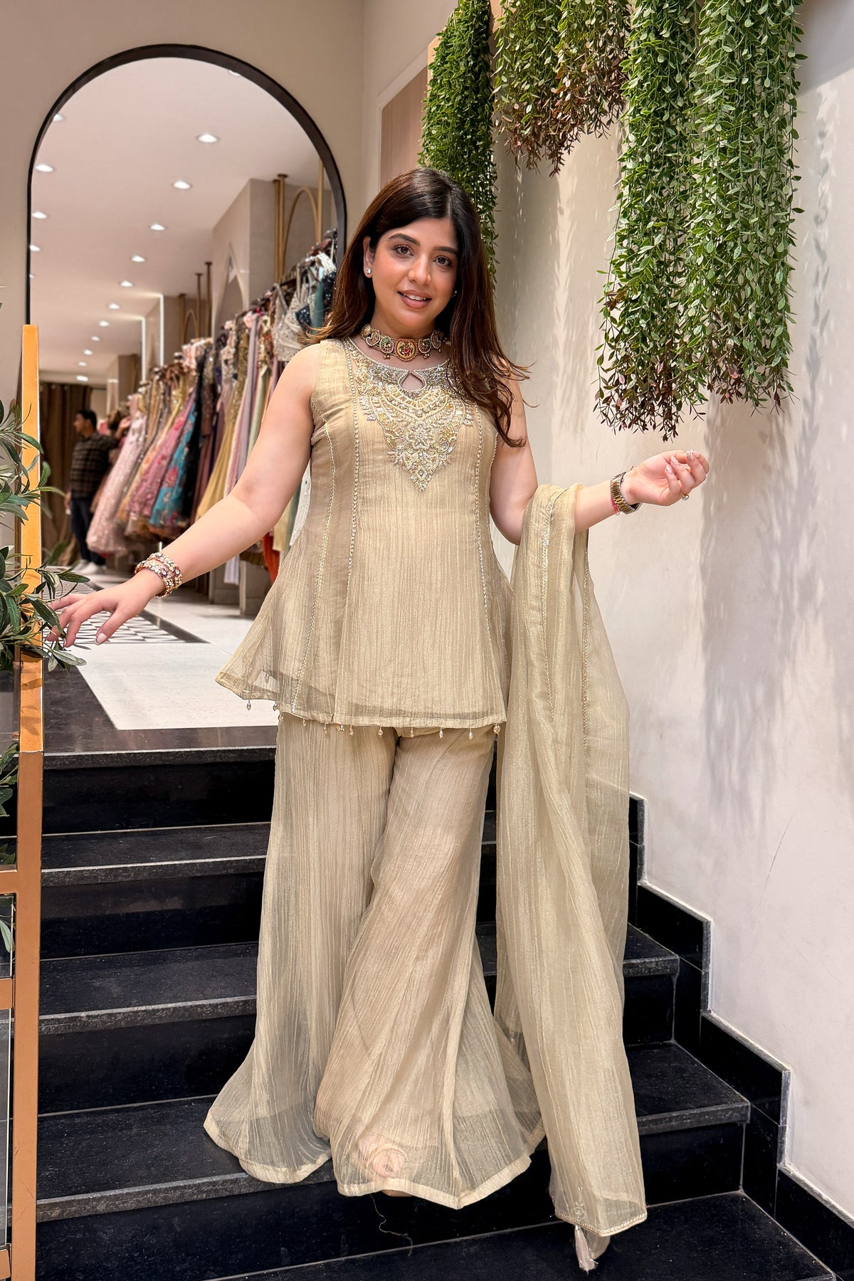 Varah Embroidered Garara Suit Set