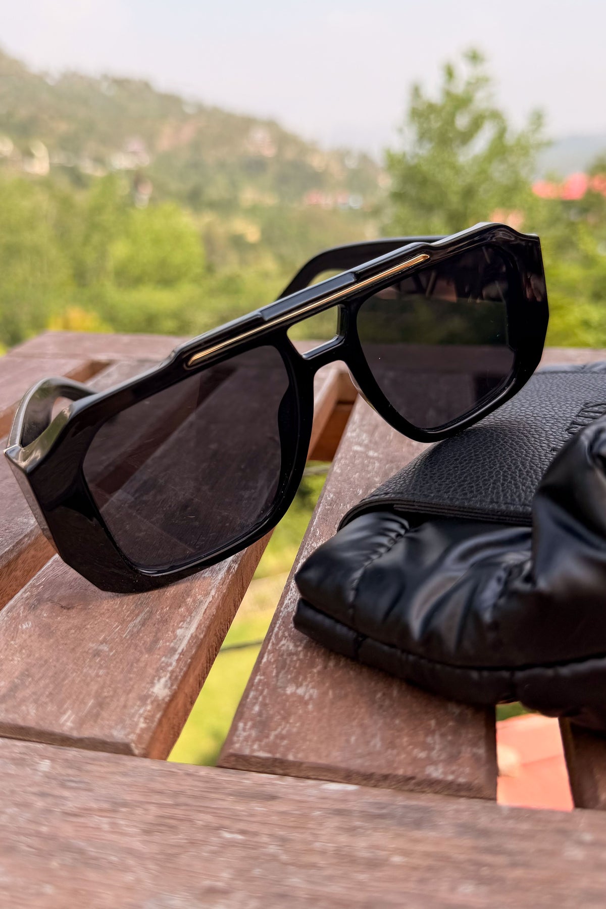 Square Double Bridge Sunglasses