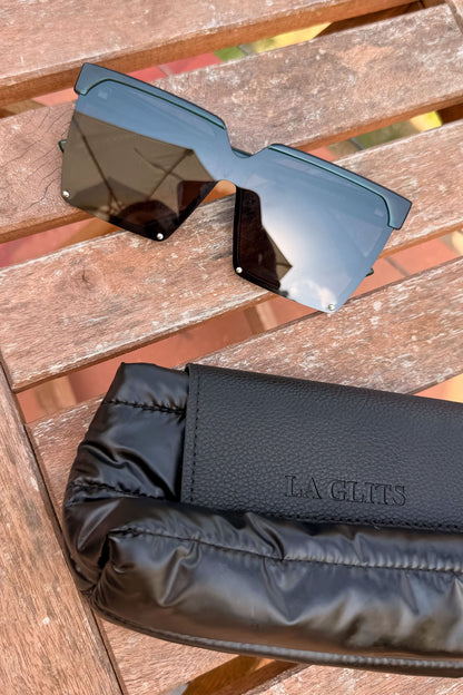 Black Retro Frame Sunglasses