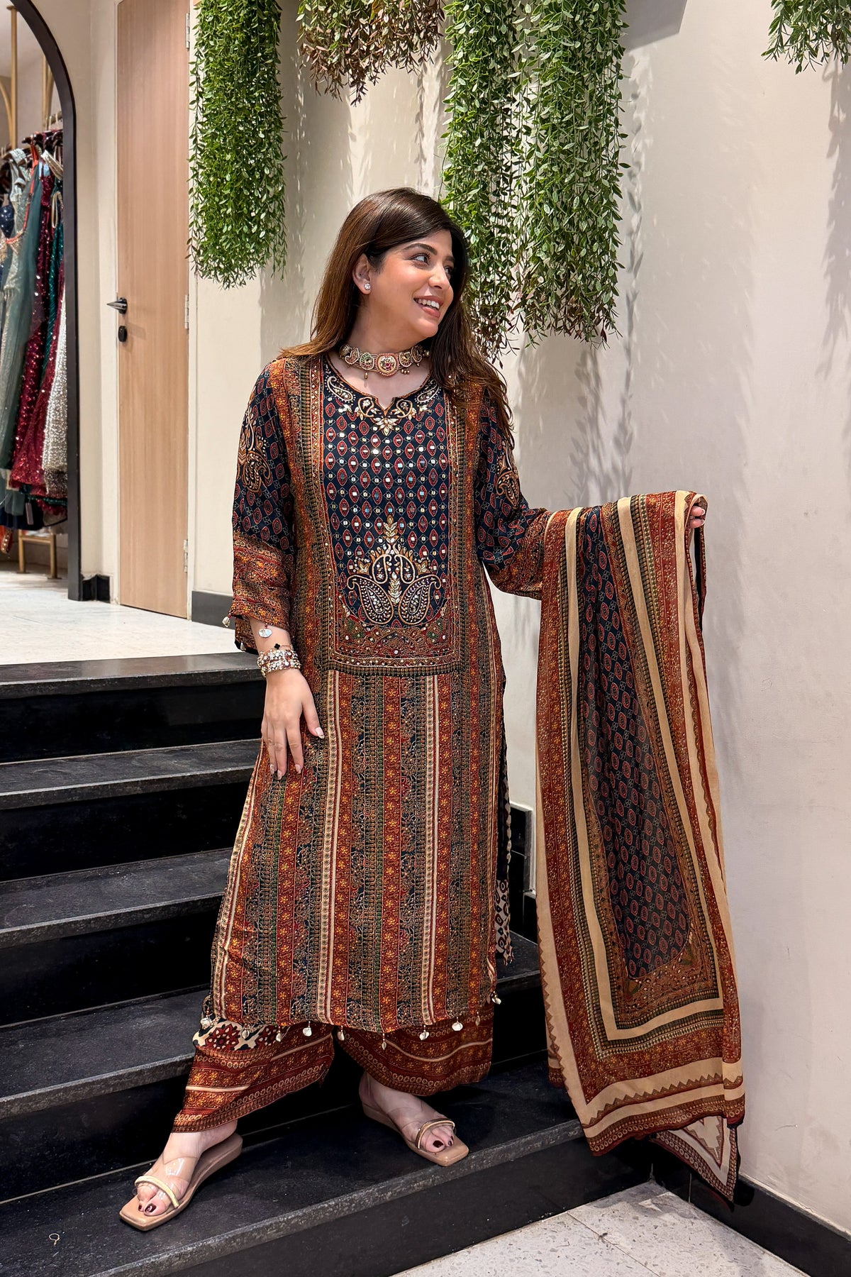 Saanika Printed & Embroidered Suit Set
