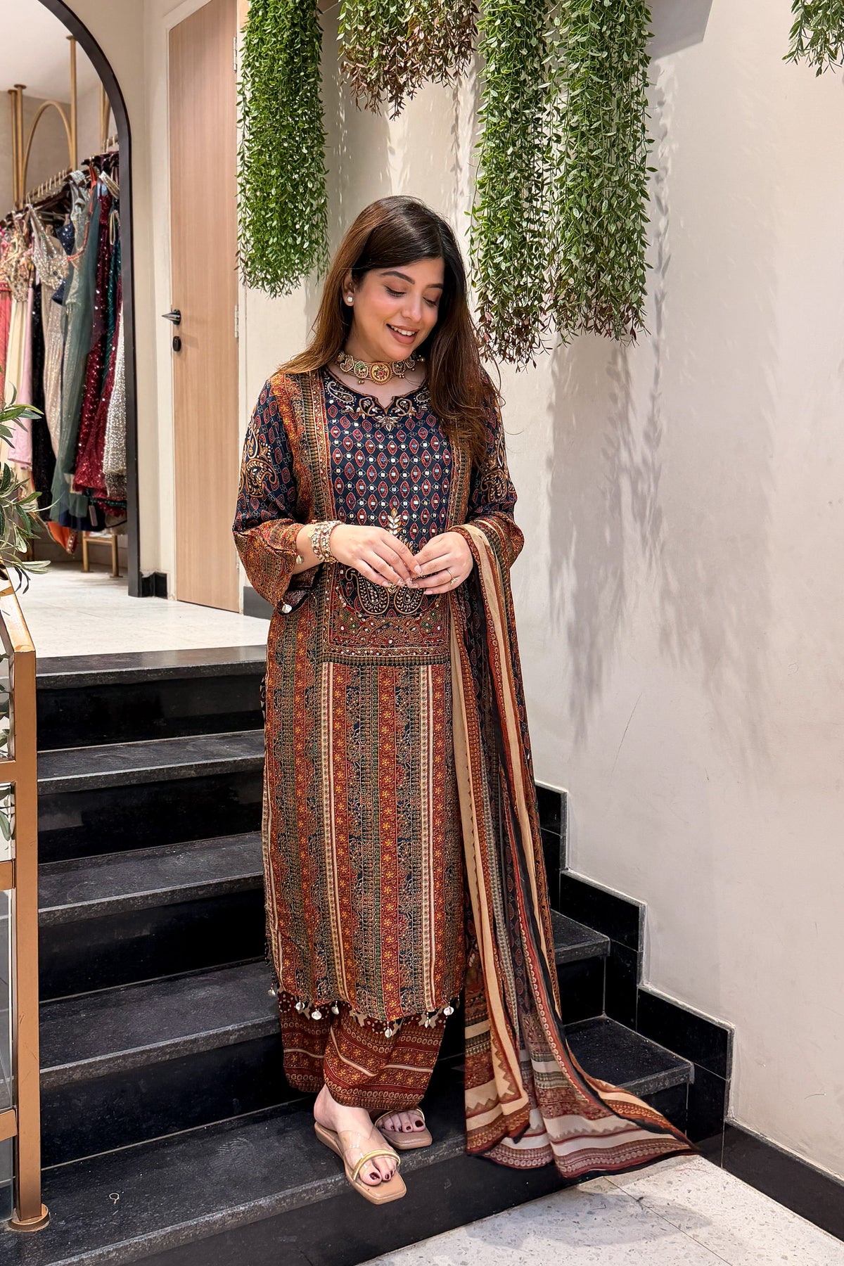 Saanika Printed & Embroidered Suit Set