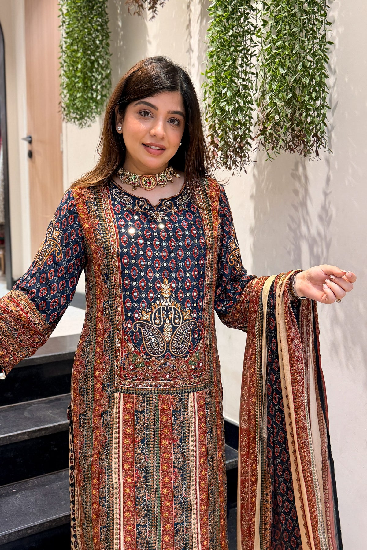Saanika Printed & Embroidered Suit Set