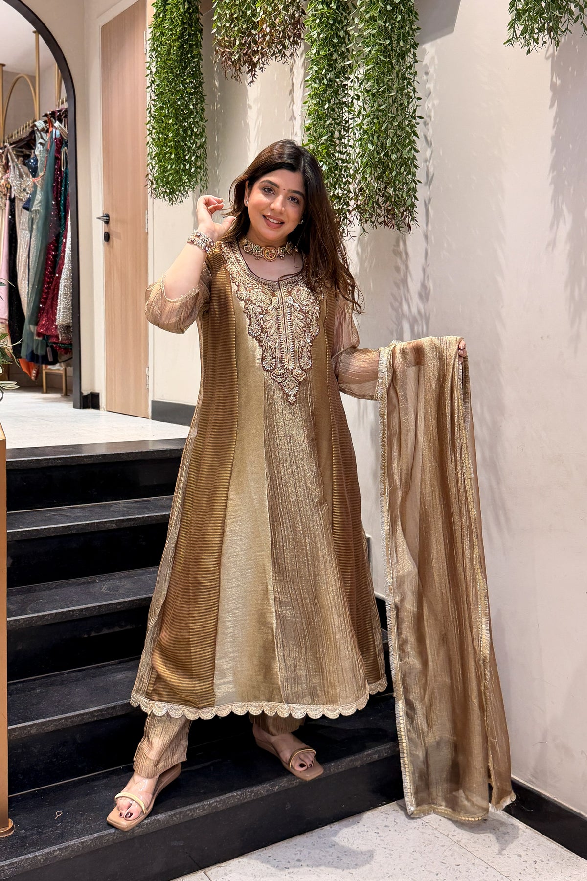 Rimi Embroidered Anarkali Suit Set
