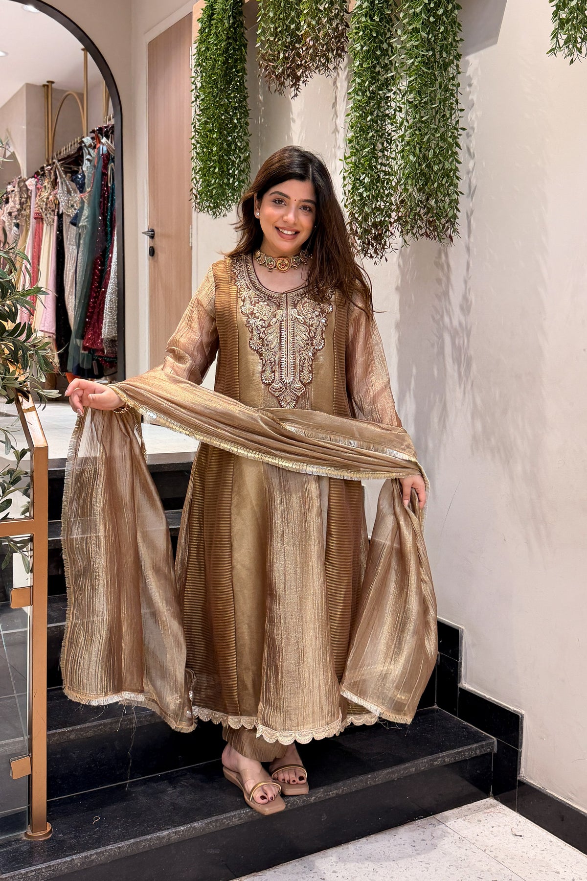 Rimi Embroidered Anarkali Suit Set