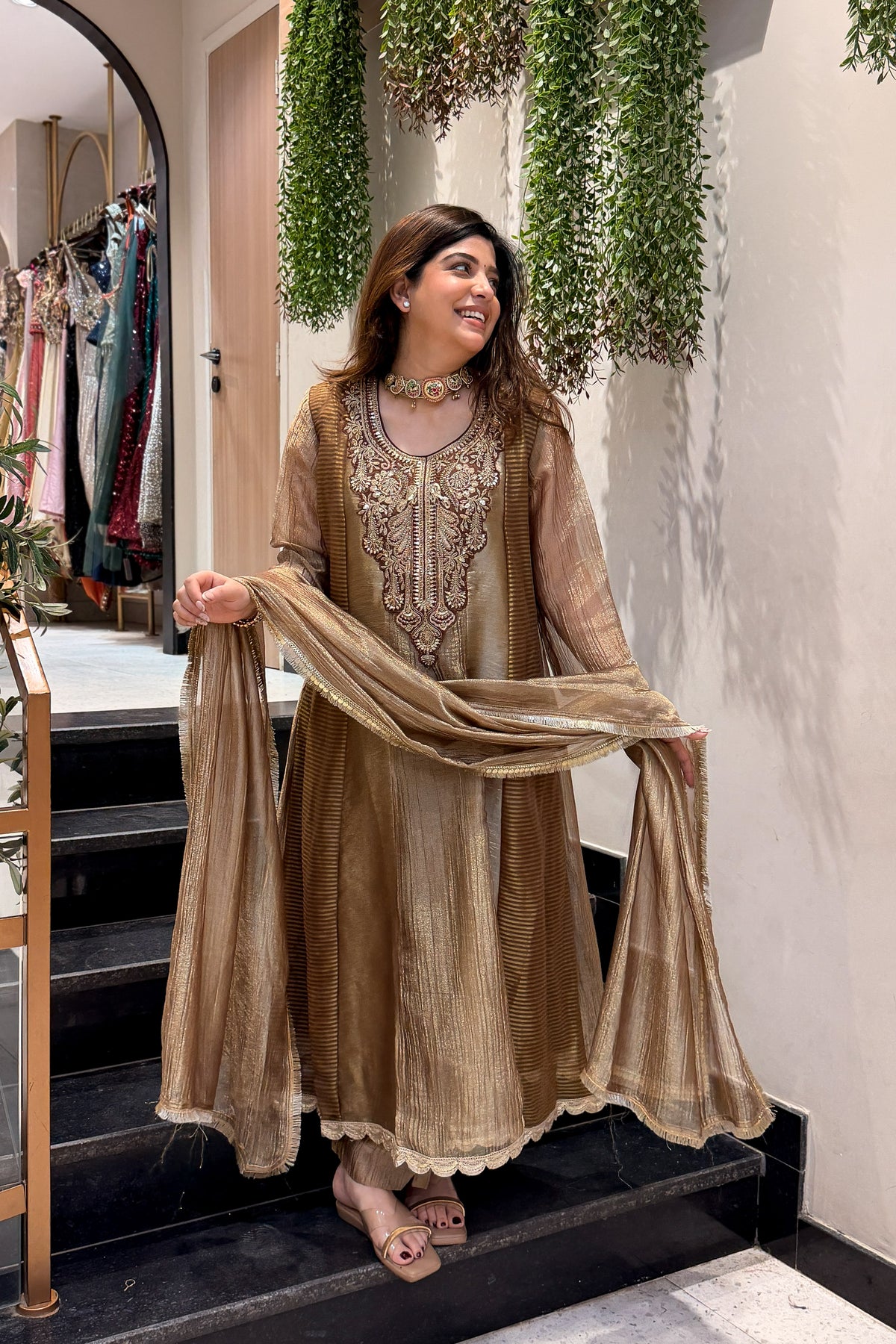 Rimi Embroidered Anarkali Suit Set