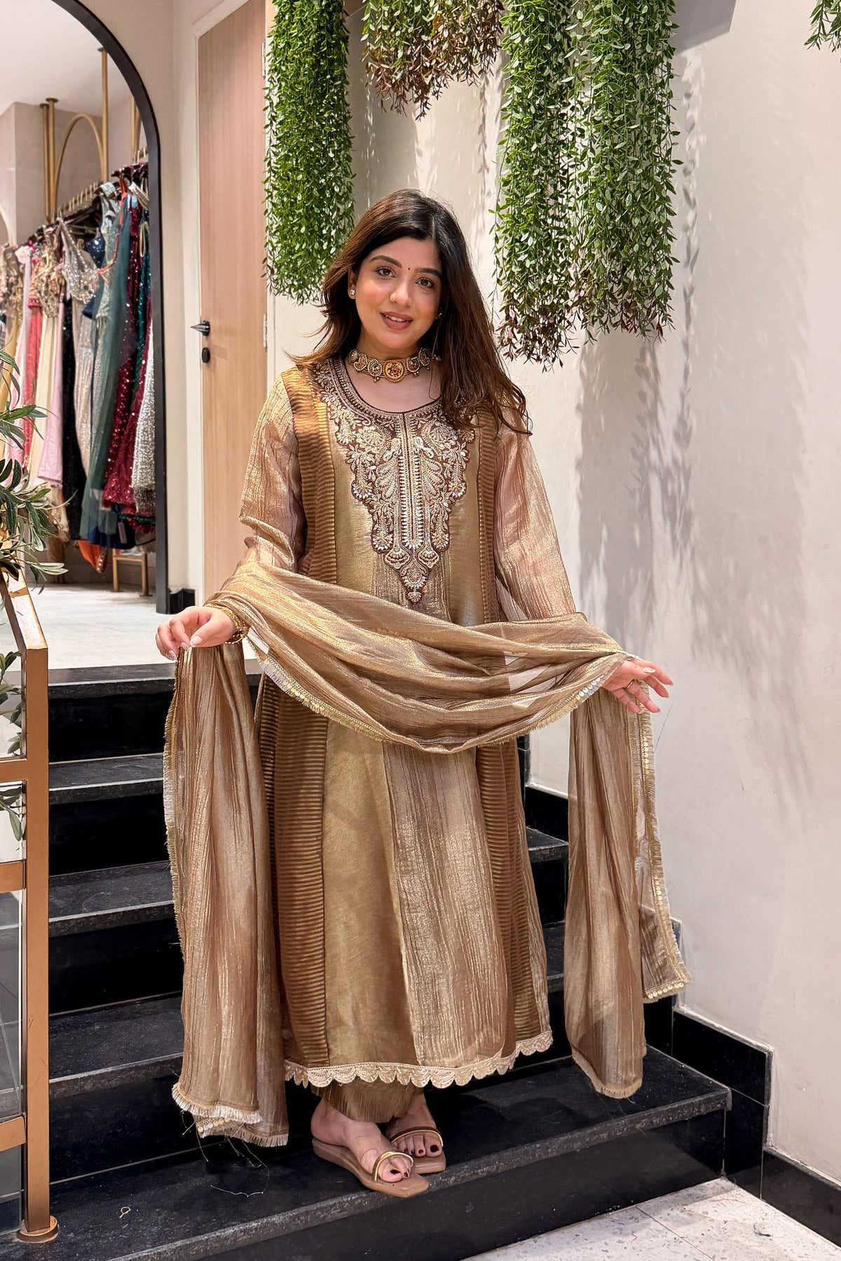 Rimi Embroidered Anarkali Suit Set