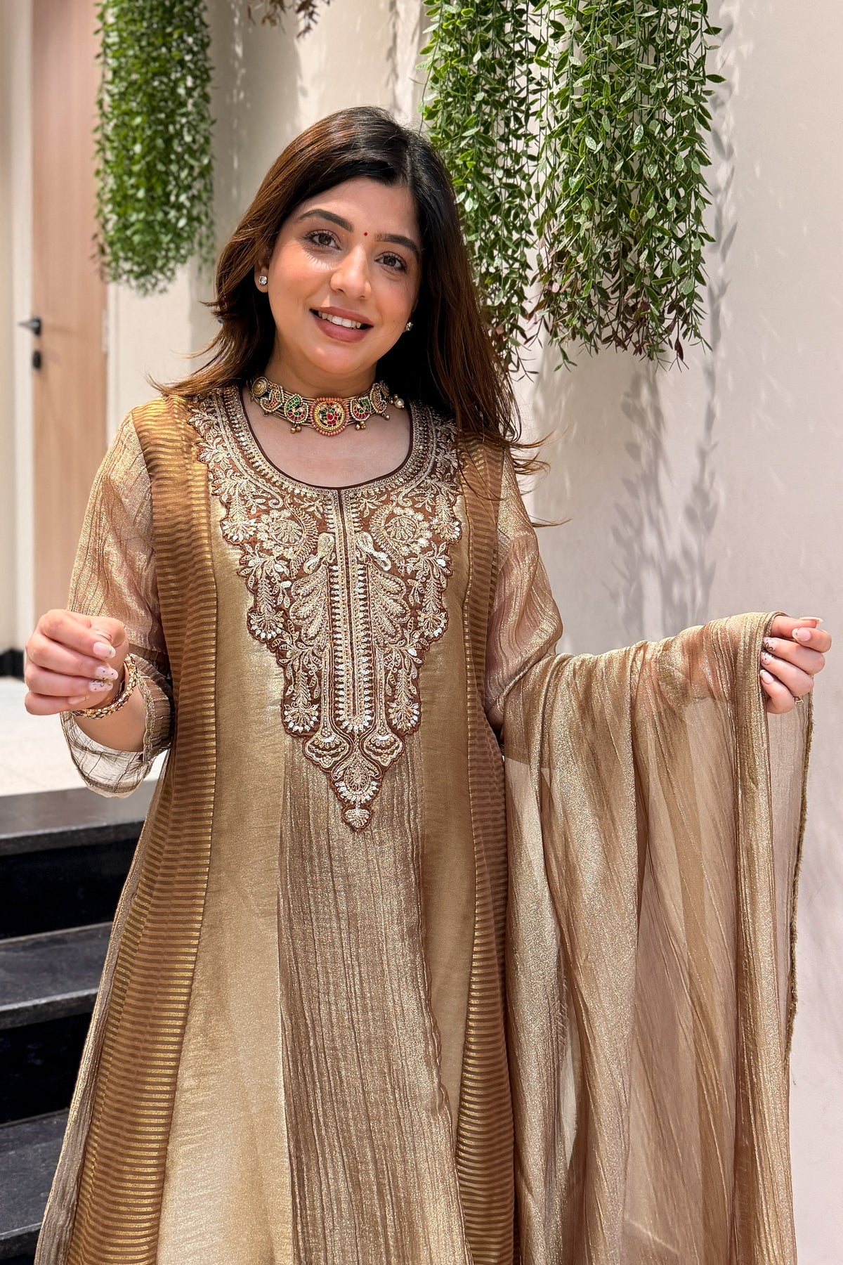 Rimi Embroidered Anarkali Suit Set