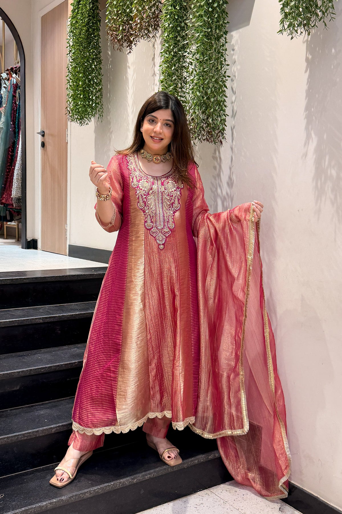 Rimi Embroidered Anarkali Suit Set