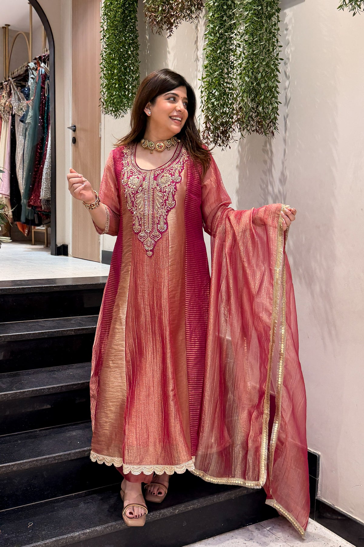 Rimi Embroidered Anarkali Suit Set