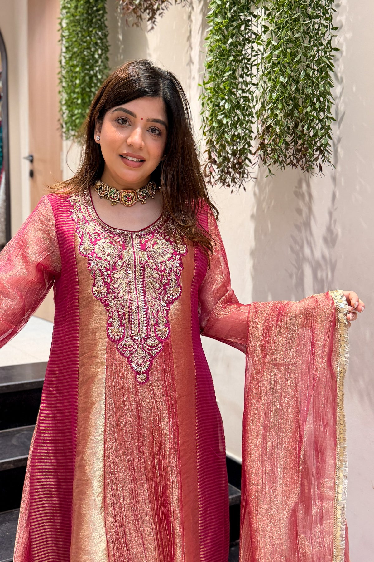 Rimi Embroidered Anarkali Suit Set