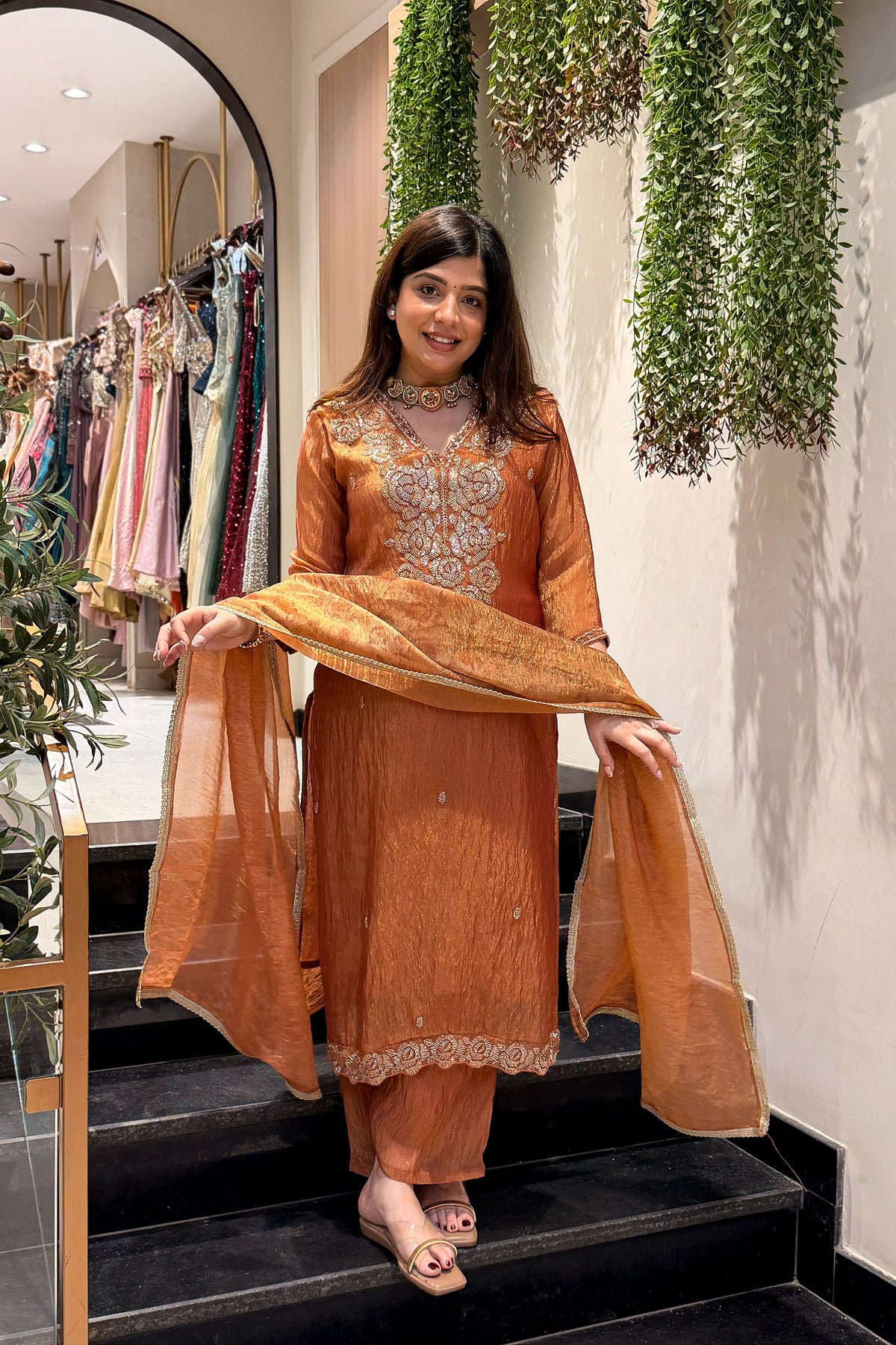 Suhira Beads Work Suit Set