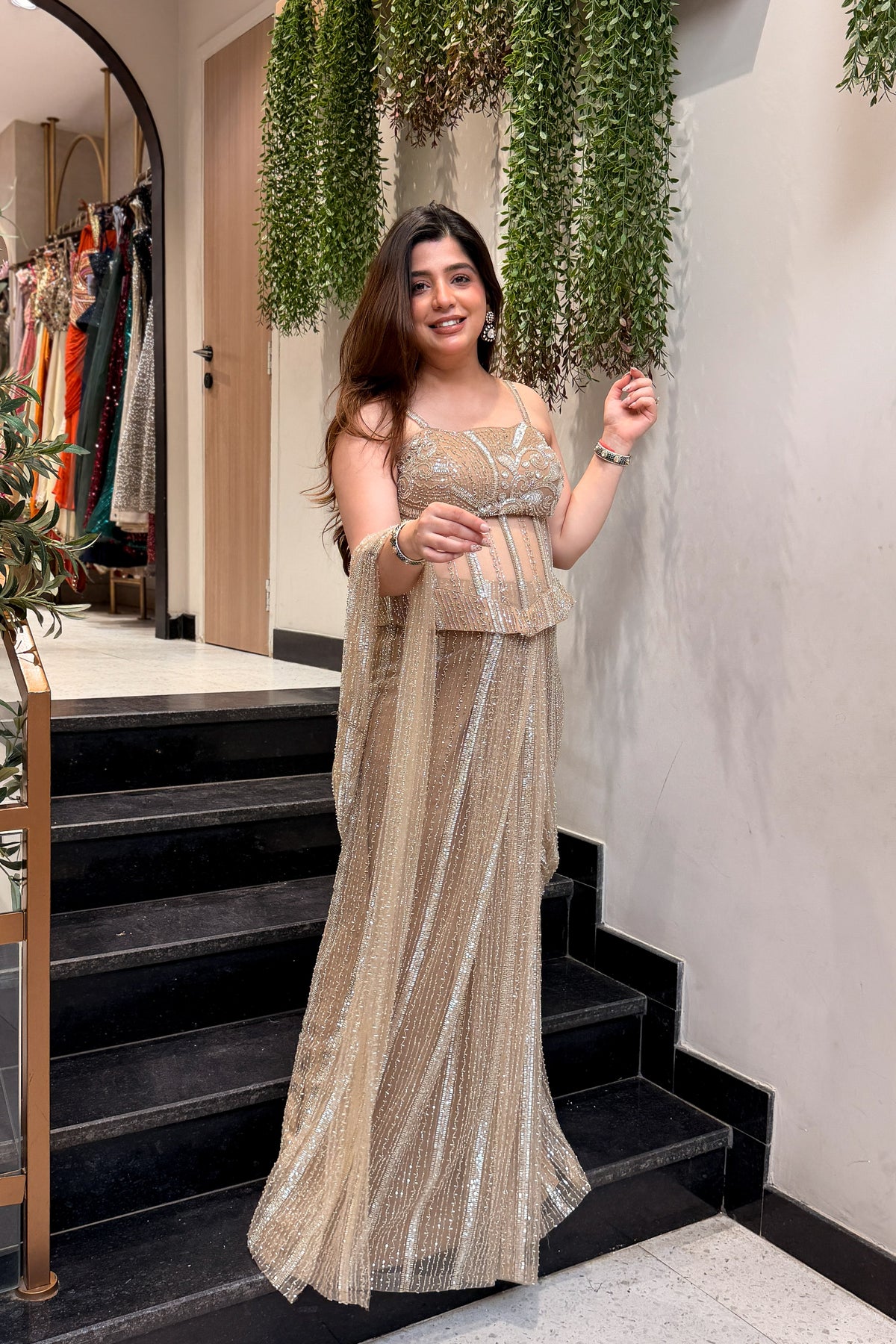 Anila Hand Embroidered Drape Saree