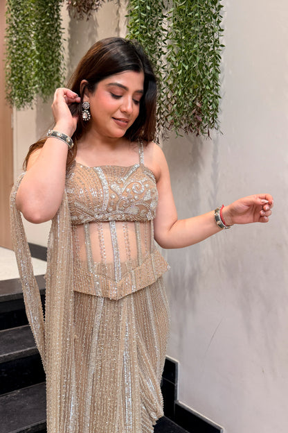 Anila Hand Embroidered Drape Saree
