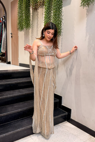 Anila Hand Embroidered Drape Saree