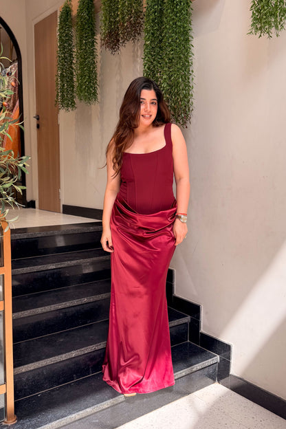 Garnet Corset Drape Dress