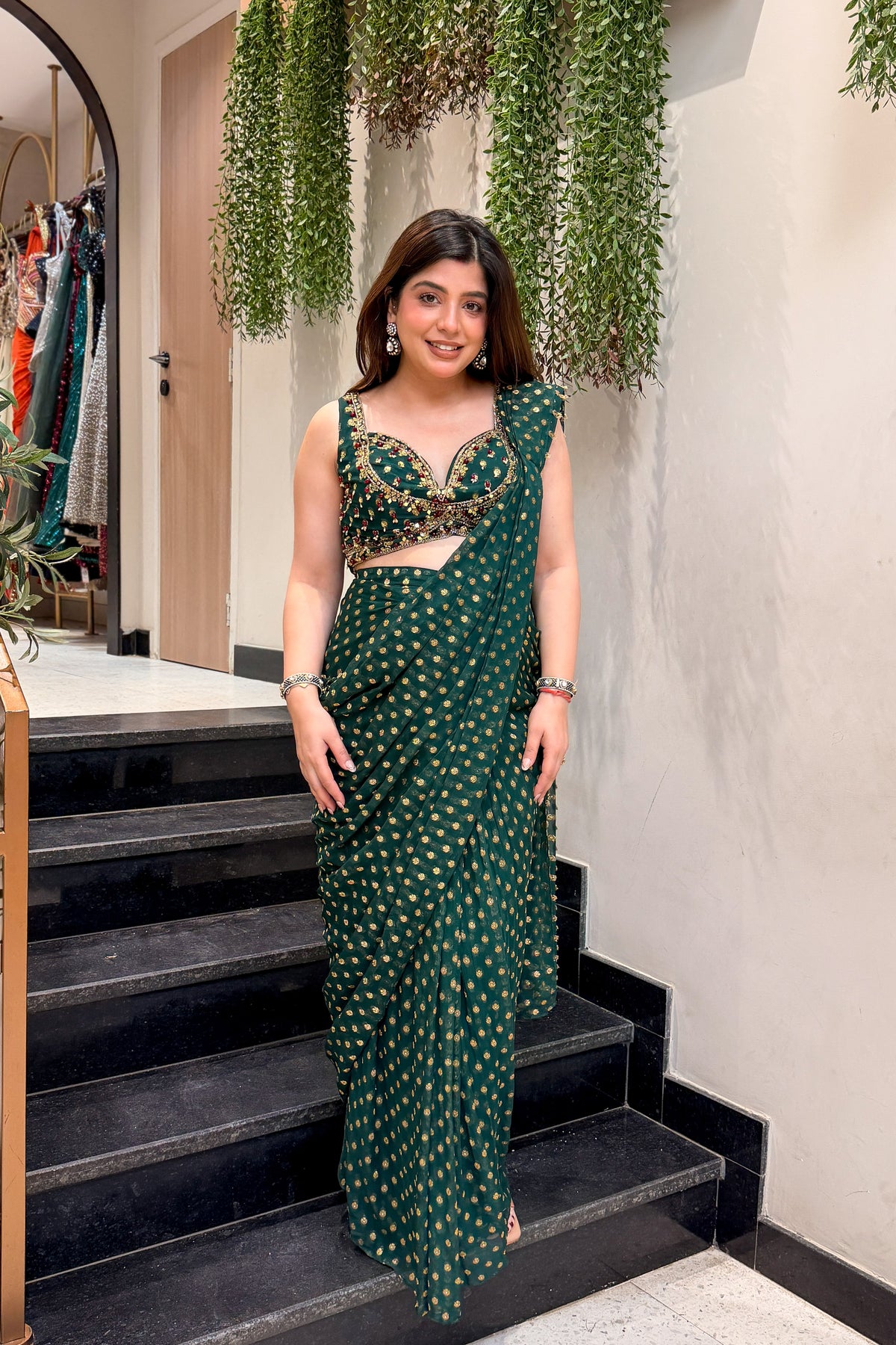 Visha Hand Embroidered Drape Saree