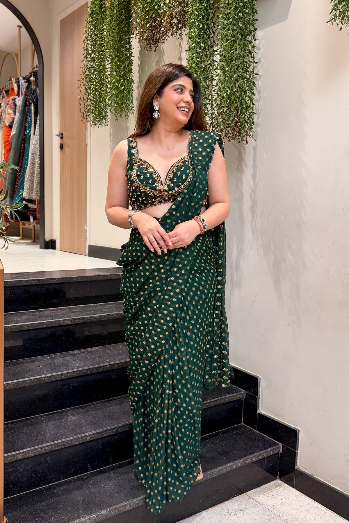 Visha Hand Embroidered Drape Saree