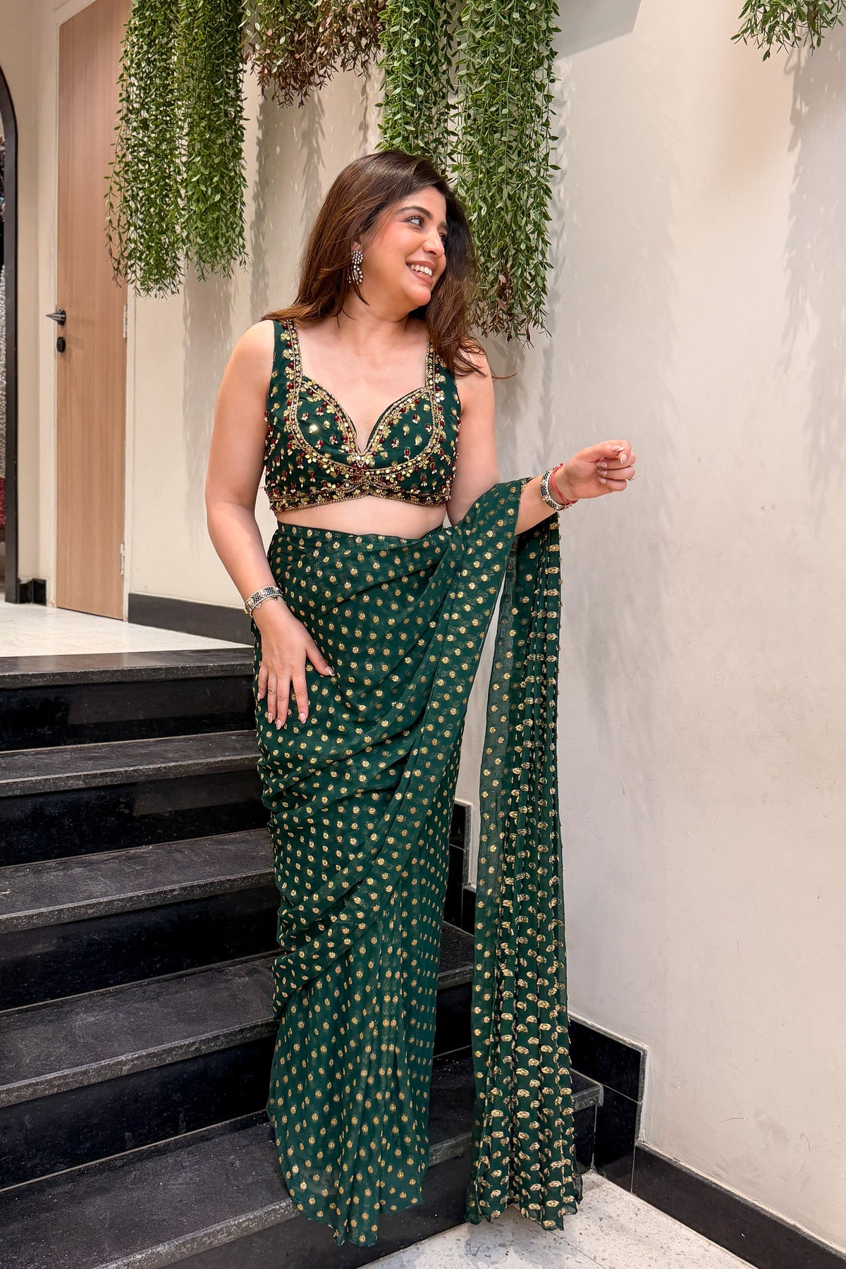 Visha Hand Embroidered Drape Saree
