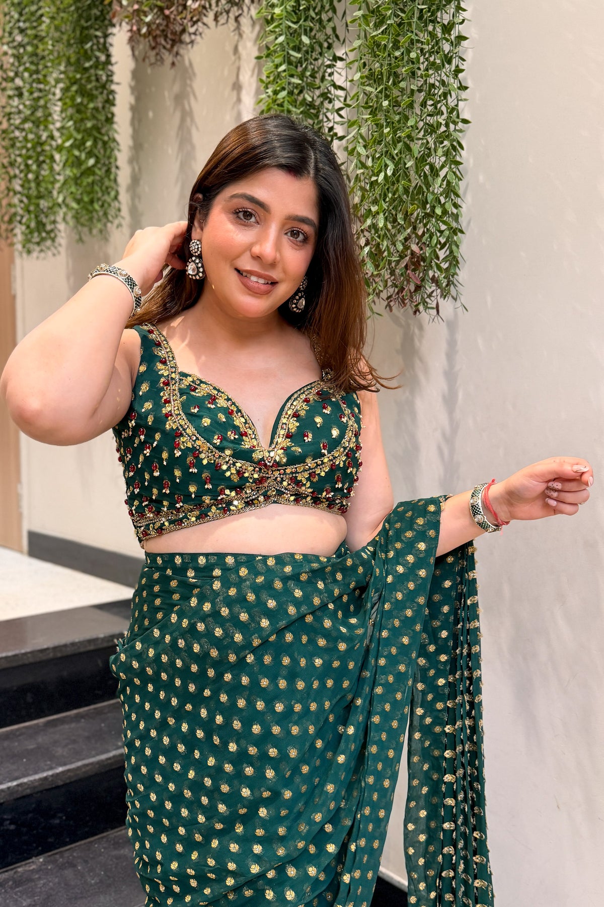 Visha Hand Embroidered Drape Saree