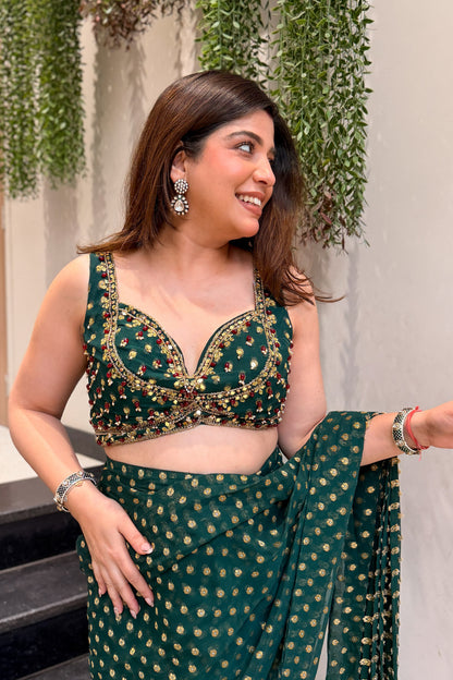 Visha Hand Embroidered Drape Saree