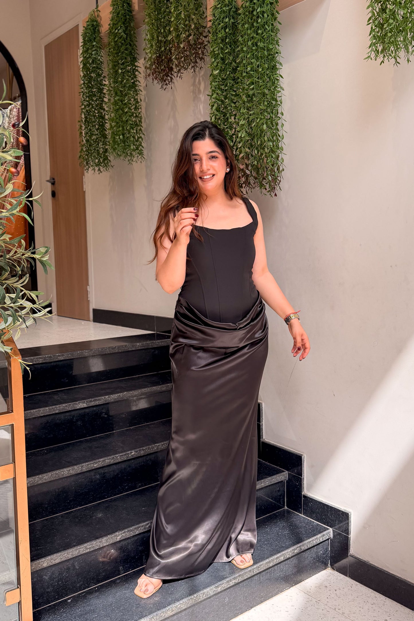 Garnet Corset Drape Dress
