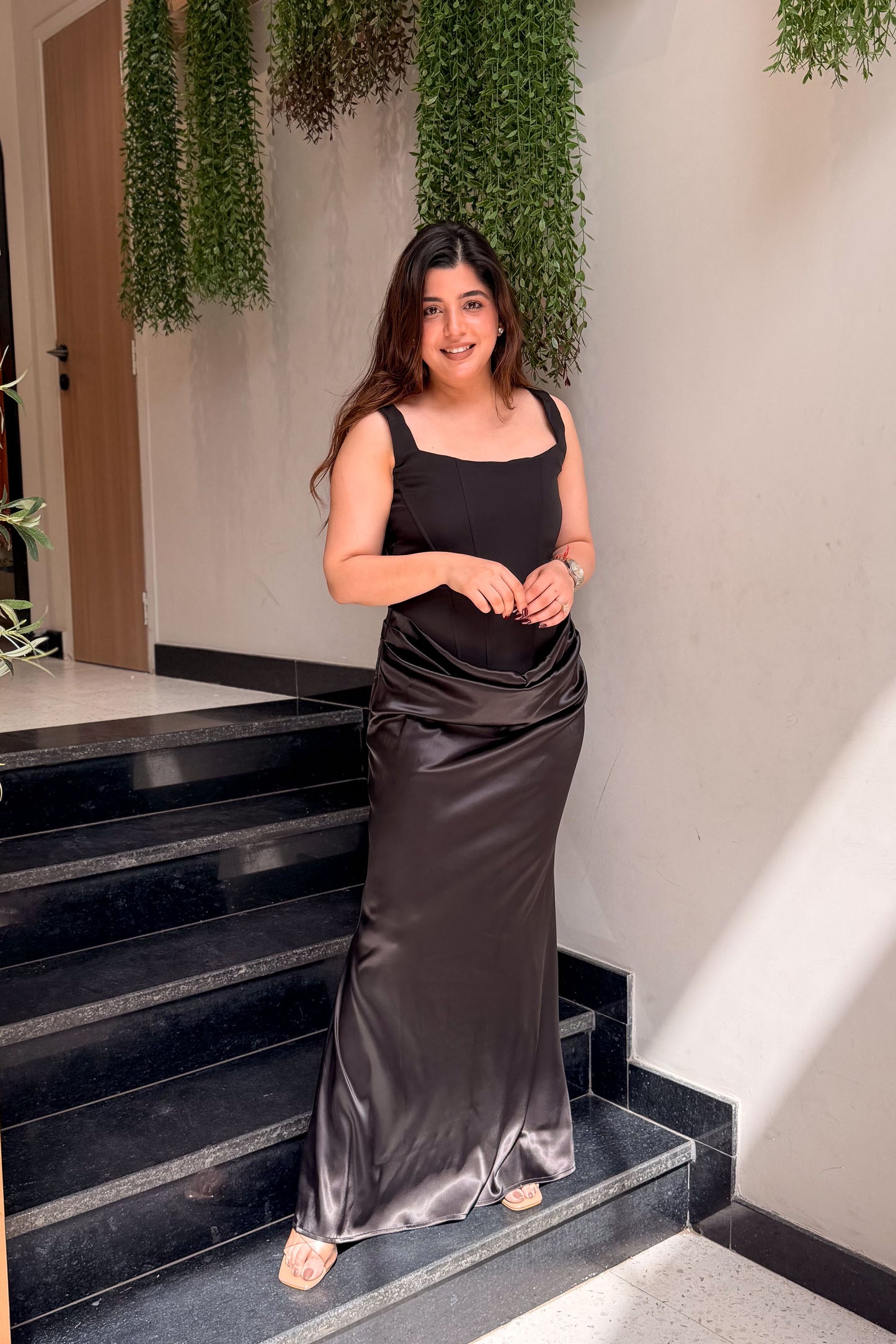 Garnet Corset Drape Dress