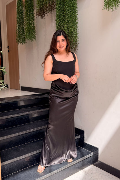 Garnet Corset Drape Dress