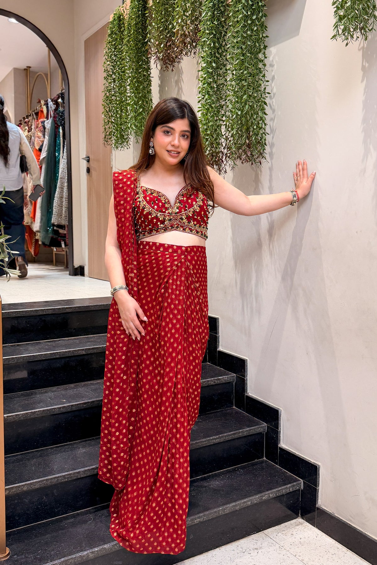Visha Hand Embroidered Drape Saree
