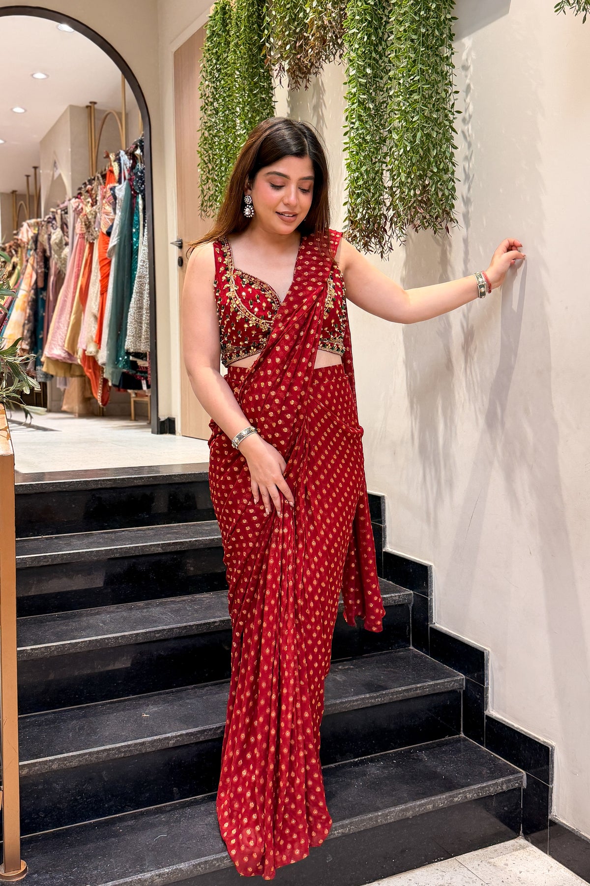 Visha Hand Embroidered Drape Saree