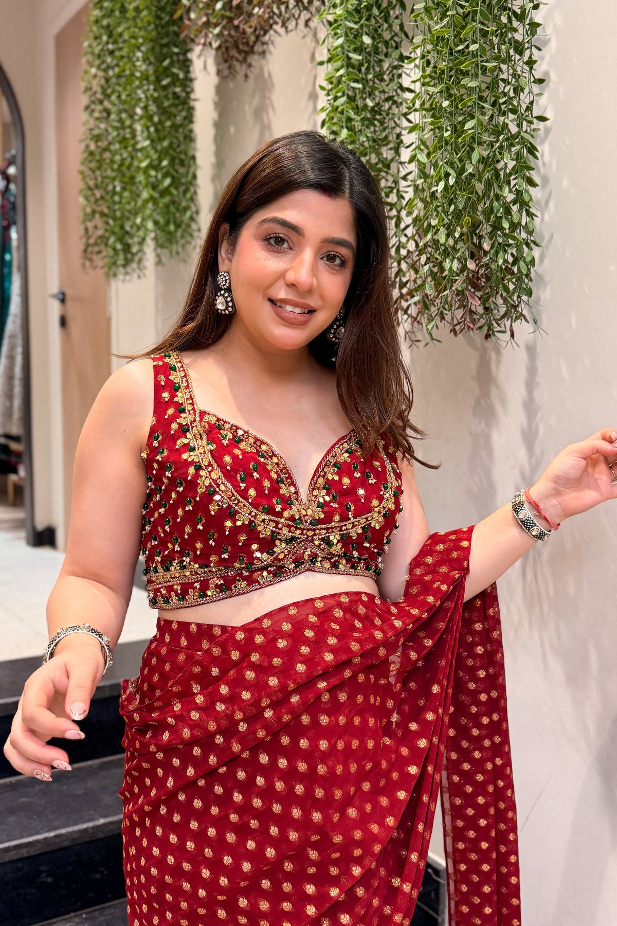 Visha Hand Embroidered Drape Saree