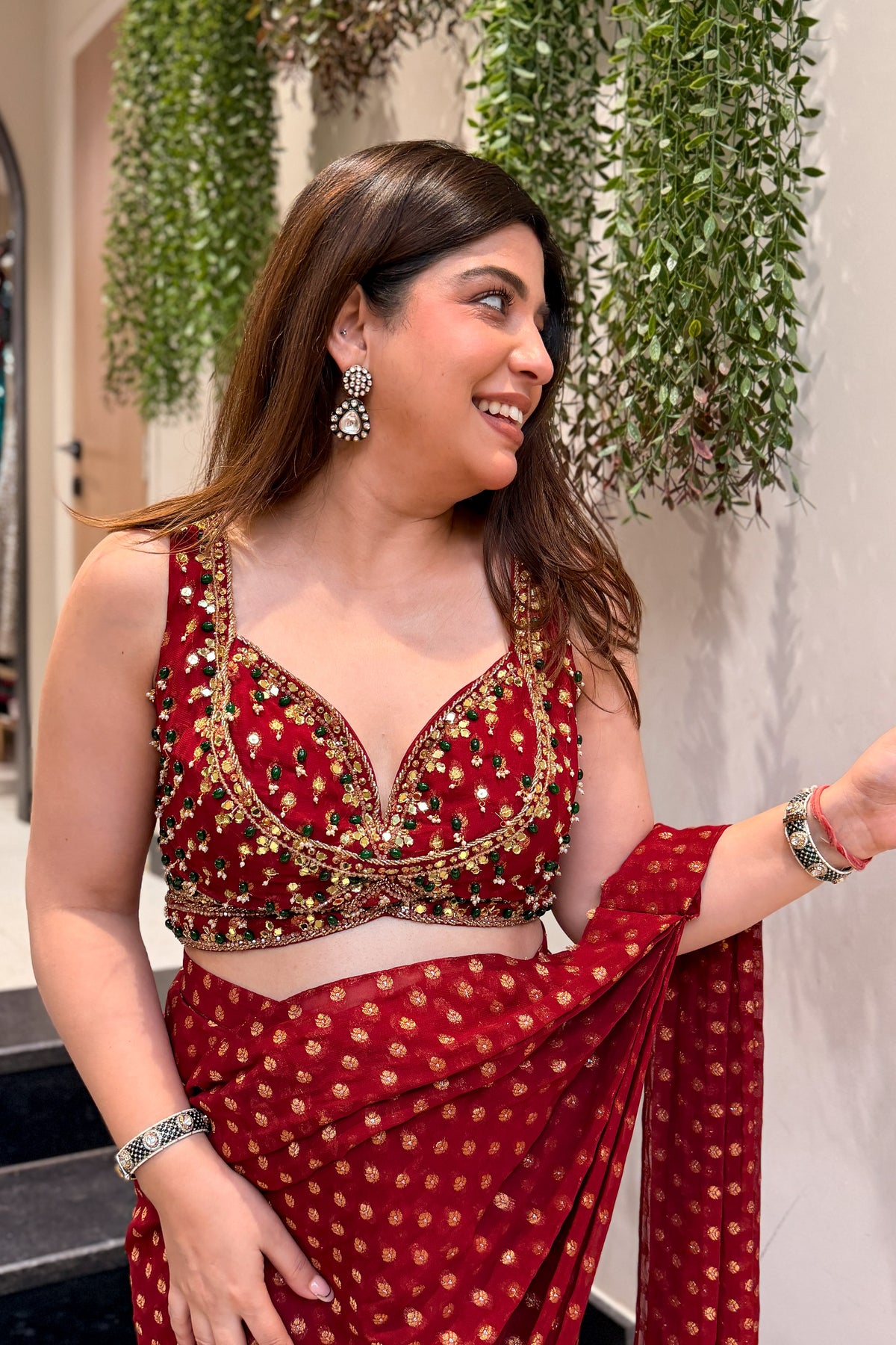 Visha Hand Embroidered Drape Saree