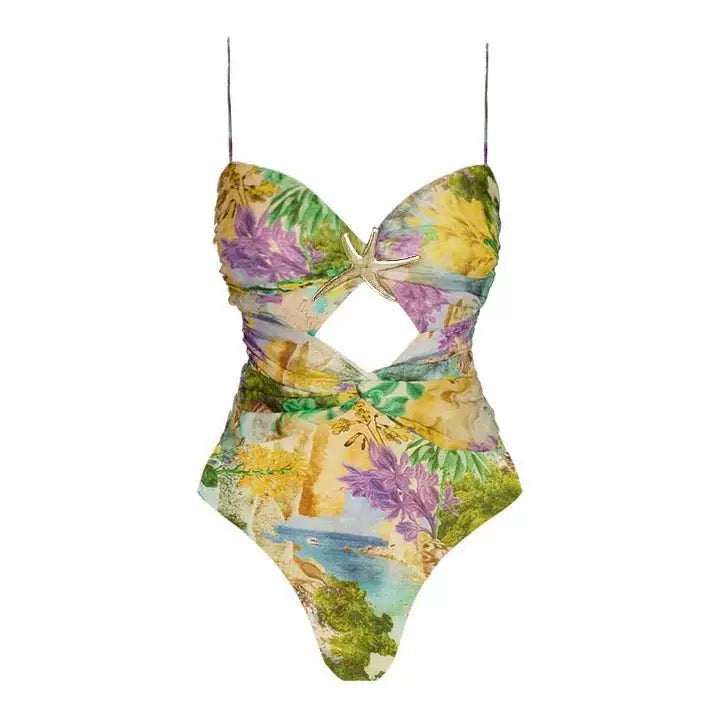 Lucia Printed Swimwear with Long Skirt