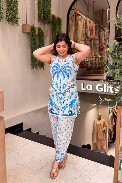 Yerah Printed Cut Sleeves Cord Set