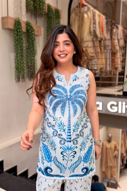 Yerah Printed Cut Sleeves Cord Set